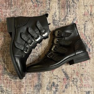 Steve Madden Pursue Leather Studded Booties